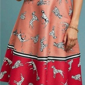 Hutch Dalmatian print color block midi skirt